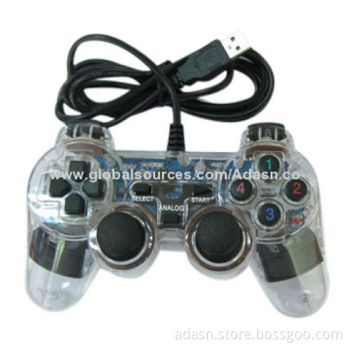 Wired PC USB Game Joypad, Fashionable with Double Shock, Various Transparent Color & Cheap Price